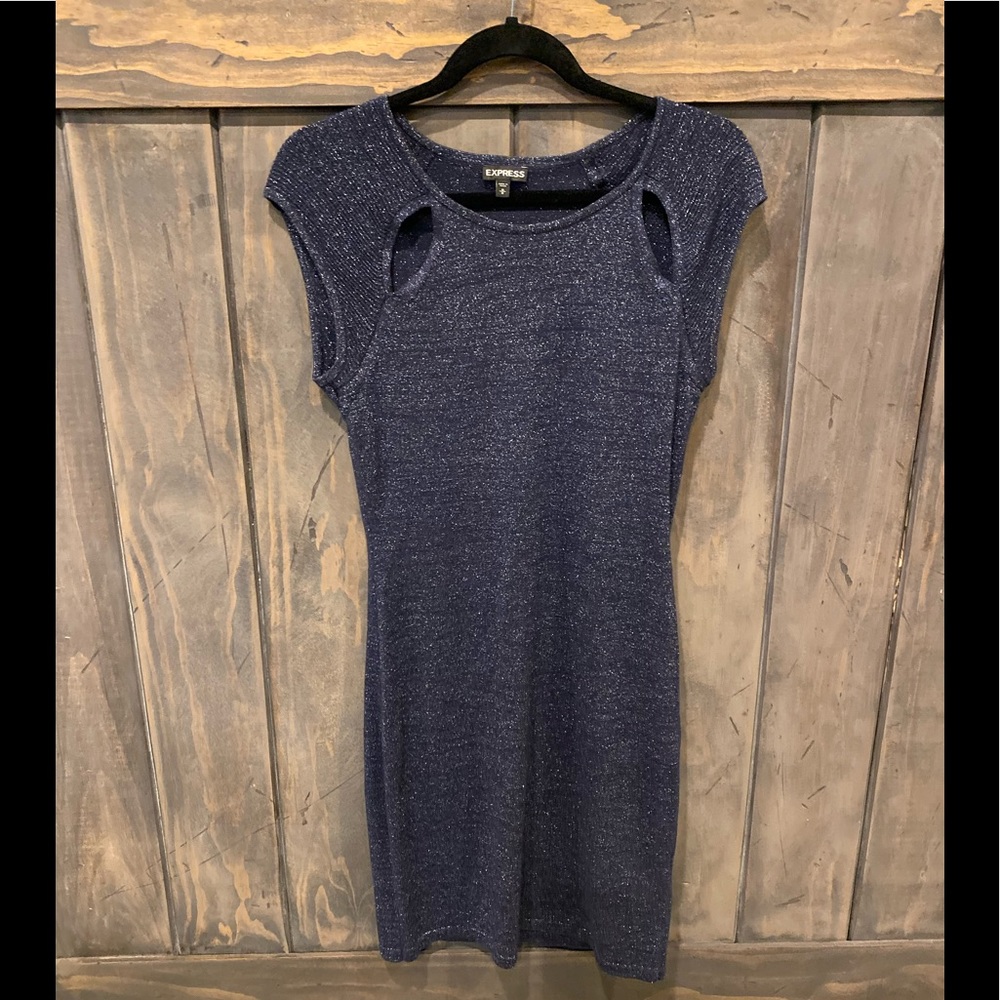 Express midnight blue shimmer dress